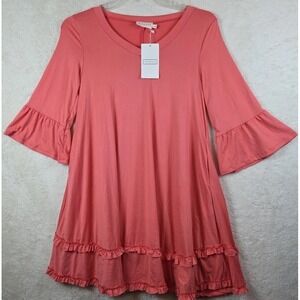 Ninexis Pink Ruffle Trim Dress Women's Size Small New